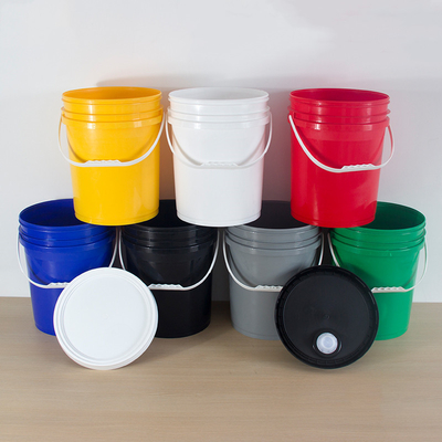 Cubo de plástico de 20 litros con tapa para almacenamiento de materias primas industriales y polvos químicos