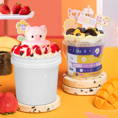 Contenedor de almacenamiento limpio de calidad alimentaria de 1L de plástico para leche condensada, miel, helados y helados