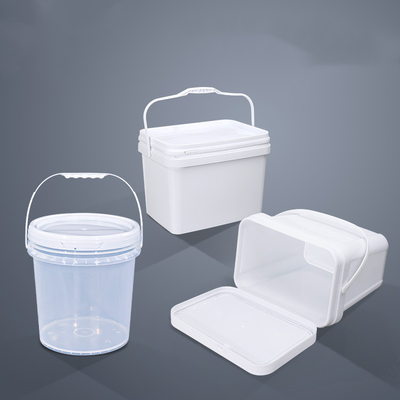 Contenedor de cubos de plástico de 8L de color blanco transparente y grueso de gran cuadrado con tapas de calidad alimentaria