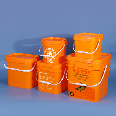 Embalaje de alimentos bocadillos barriles de plástico cuadrado de PP con capacidad de 5L 10L 13L 16L 25L