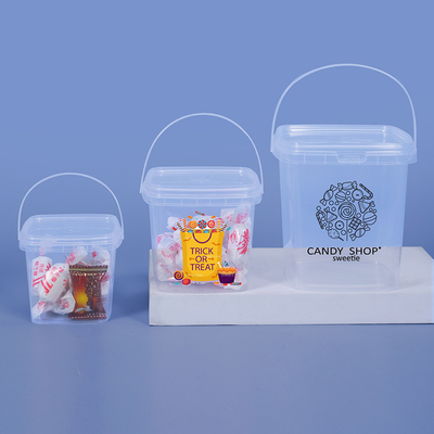 Capacidad 280ml 500ml 1L 2L de grado alimentario Cuadrado Pequeño Cubo de plástico blanco claro libre de BPA