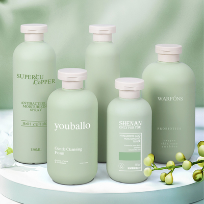 Botella de plástico vacía de 500 ml verde aguacate para champú y acondicionador