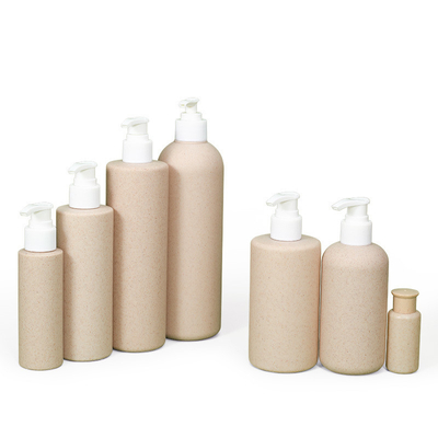 Botellas de champú de plástico biodegradables de paja de trigo con dispensador de bomba de 300 ml