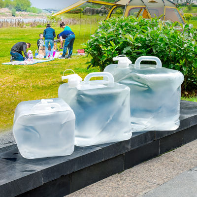 5L LDPE Gran transparente plegable Jerry latas con mango bolsa de agua al aire libre portátil para el campamento de senderismo