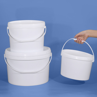 10L PP Oval Plastic Bucket Translúcido Blanco Para el Almacenamiento de Bebidas de Cerveza