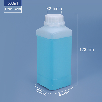 Botella de plástico cuadrada de 500 ml de larga duración fácil de llenar y verter
