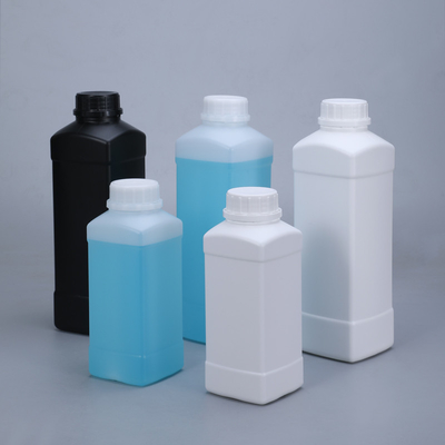 Botella de HDPE cuadrada de alta durabilidad con tapas a prueba de manipulación resistente a los productos químicos