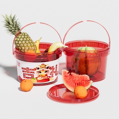 Baldes de plástico para almacenamiento de alimentos con tapas 300 ml 500 ml 1L 2L de calidad alimentaria balde transparente para frutas