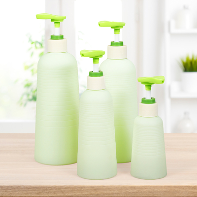 Umetass Botella de champú y acondicionador de viaje verde con embalaje cosmético de bomba