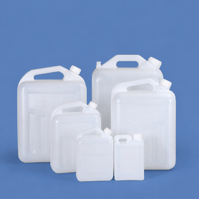 Calidad alimenticia PE Jerry Con con tapa de tornillo, barril de plástico semitransparente de 1L-25L para agua de vino y condimentos líquidos