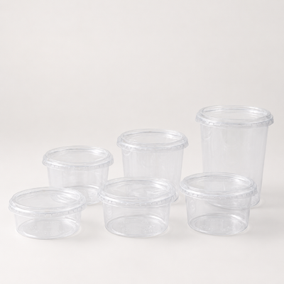 Taza de plástico PET transparente a medida con tapa plana o cúpula Bebida fría Leche Té Agua Vino Embalaje de bebidas Uso a granel