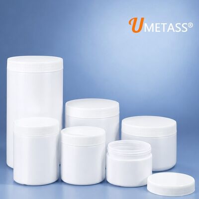 Jarrón de plástico de tornillo de boca ancha de HDPE directo de fábrica 150mL-1L con jarrón de revestimiento de papel de aluminio para condimentar granos Uso de polvo de horneado