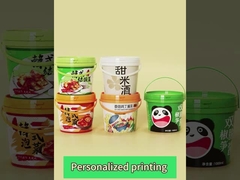 Cubo de plástico vacío personalizado con tapa para miel de leche