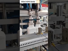 500 ml de cuello ancho botella cuadrada material HDPE cuerpo cilíndrico