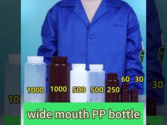 Botella de reactivo de laboratorio de boca ancha de PP de 5 ml a 1000 ml para investigaciones químicas