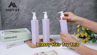 Botella de champú morado